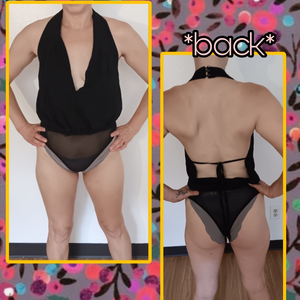 Black Halter Bodysuit